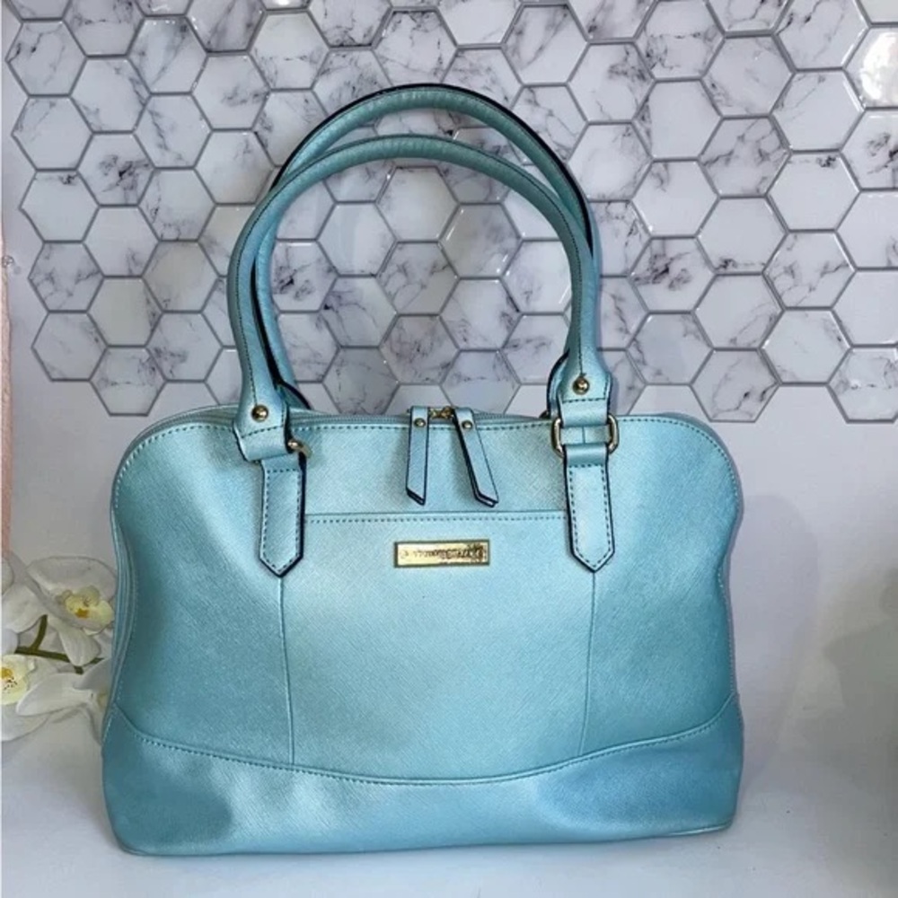Tignanello Light Blue Satchel Bag with Gold Hardware. NWOT